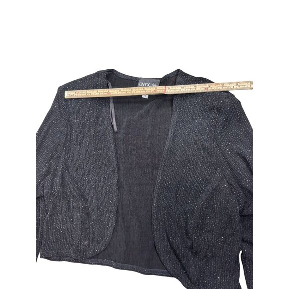 Vintage Onyx Nite Black Sparkle Knit Dress With Jacket Size 8 - Picture 12 of 16